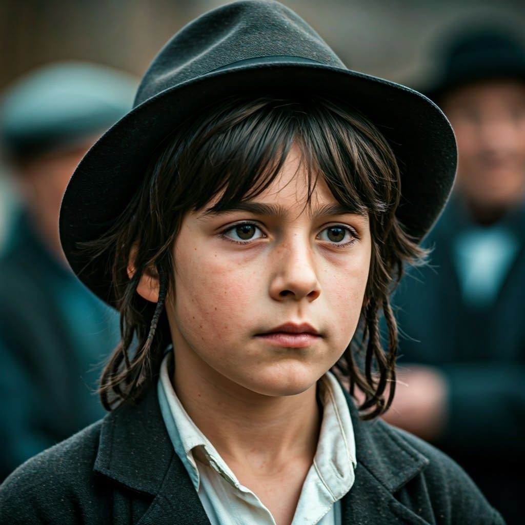 Young Boy's Contemplative Face in Soft Light