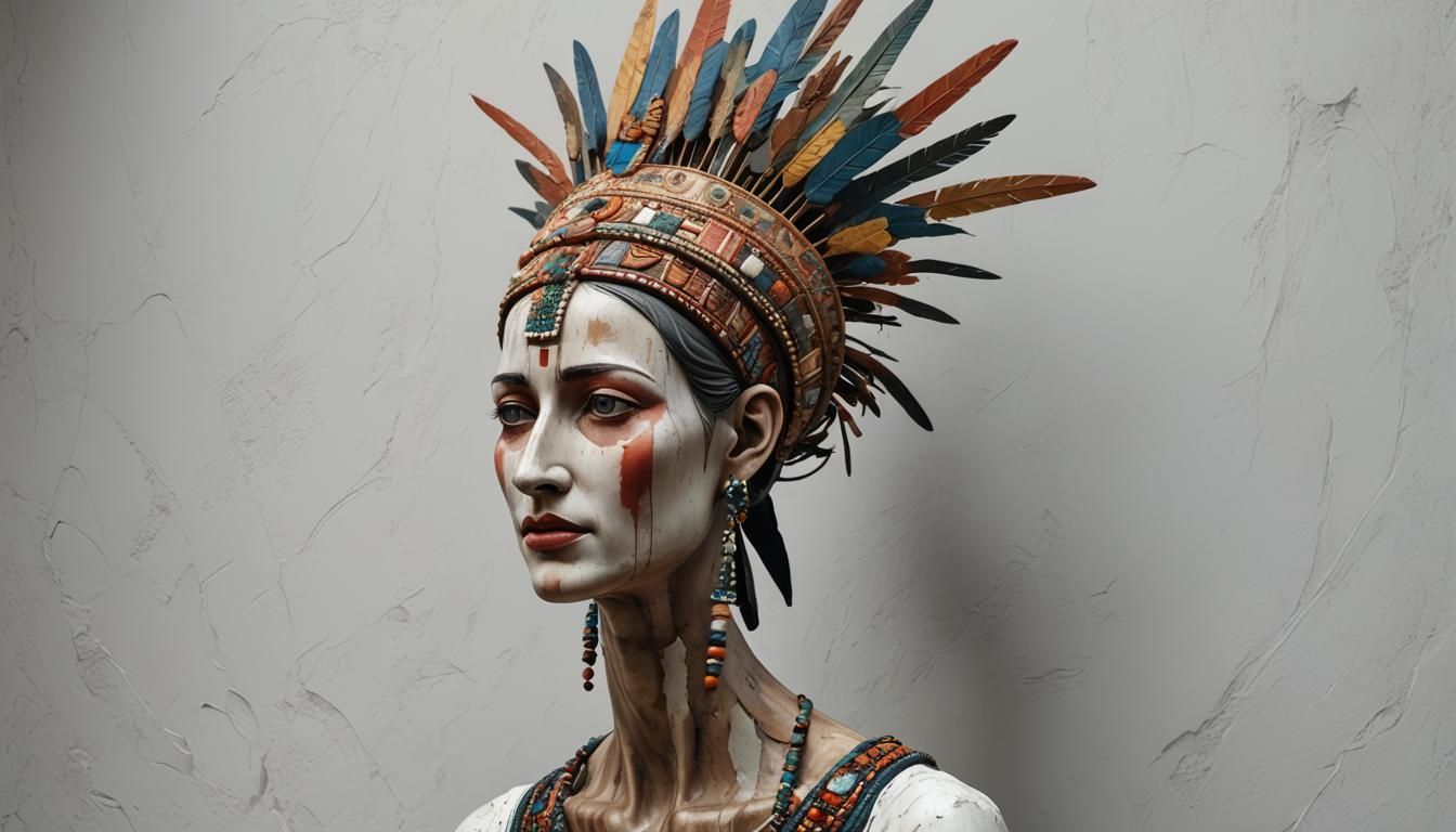 Elegant Woman Sculpture in a Modernist Style