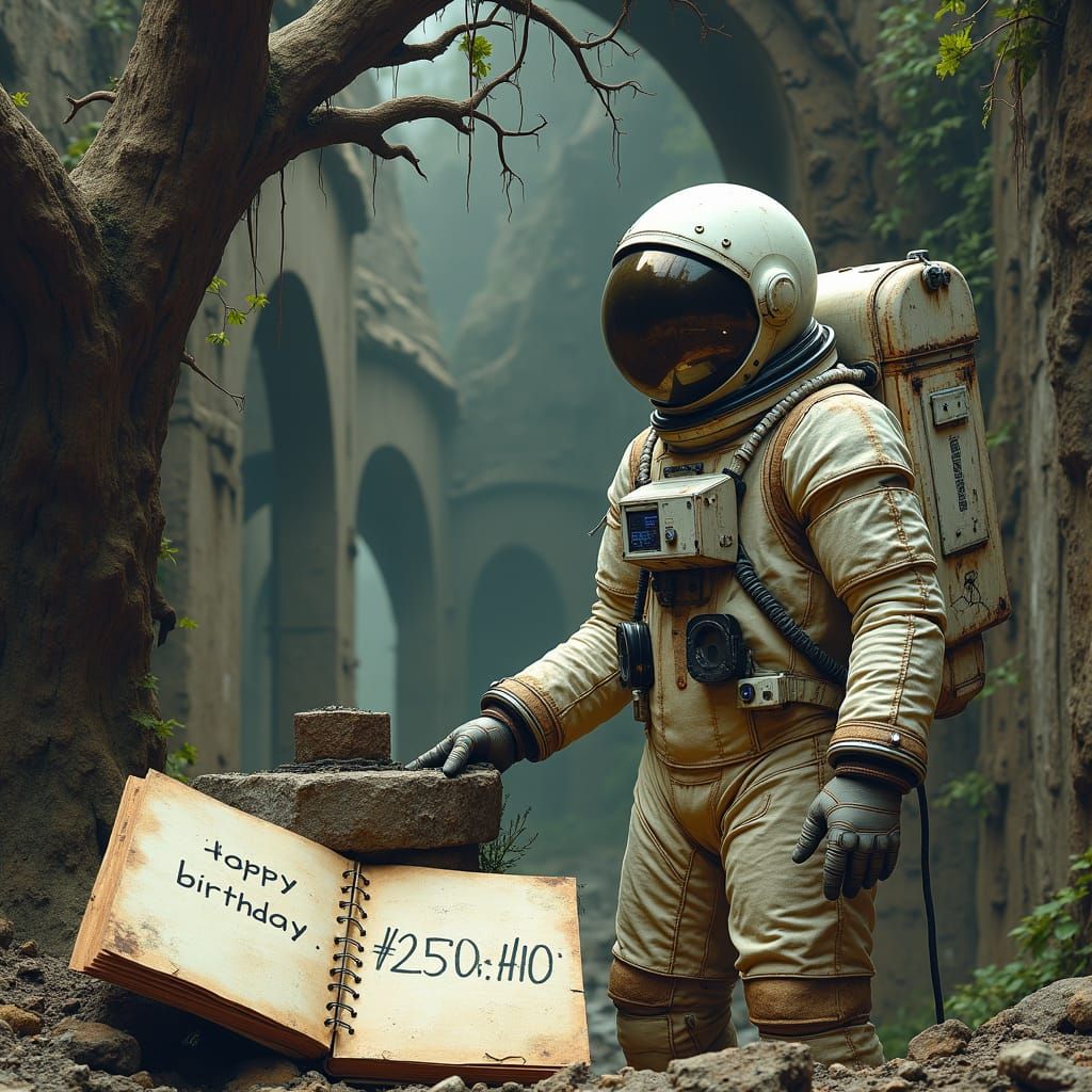 Astronaut Finds Birthday Card Among Ancient Ruins