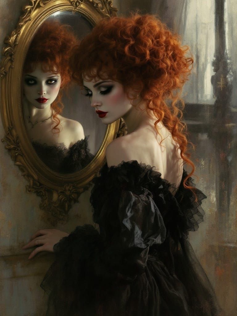 Victorian Vampire Mina Harker in Golden Age Style