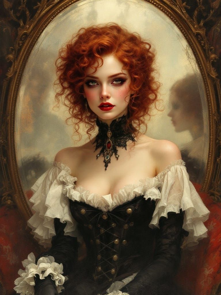 Victorian Vampire Mina Harker in Dreamy Vignettes