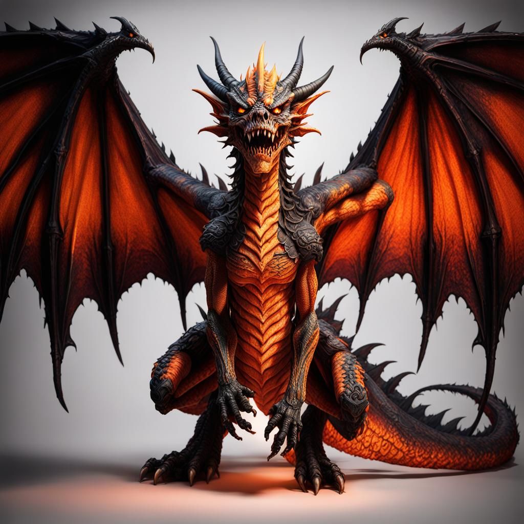 Winged Zombie Dragon in Hyperrealistic Style