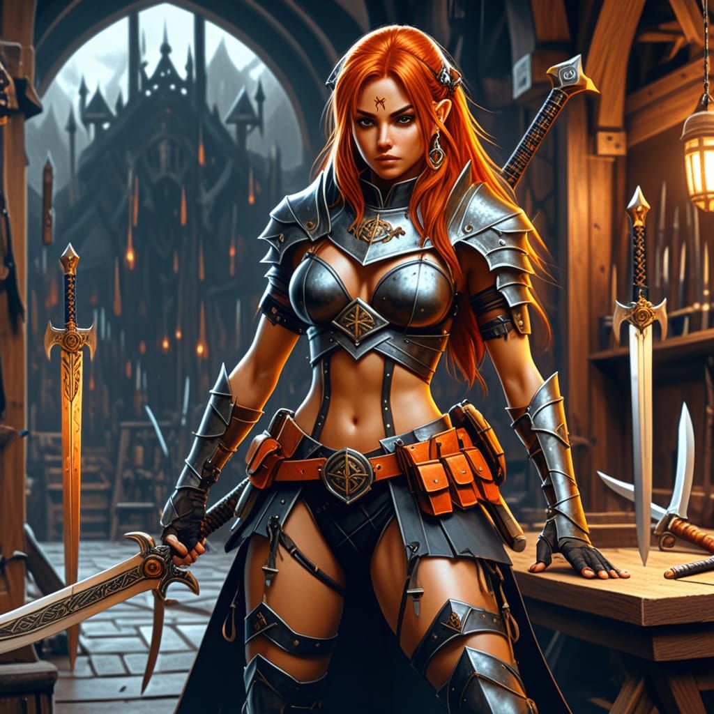 Fantasy Weapon Shop Interior Concept Art