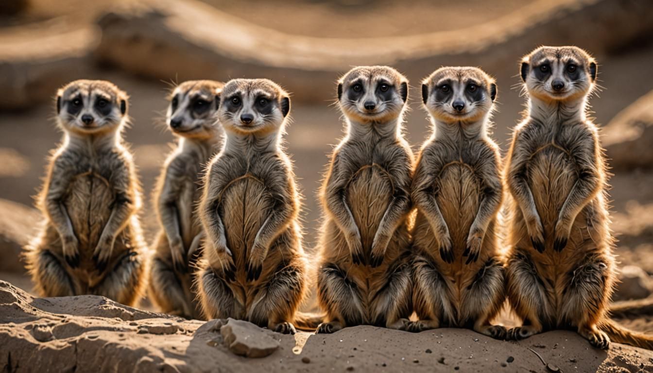 Alert Meerkats in Natural Light: Professional Photography
