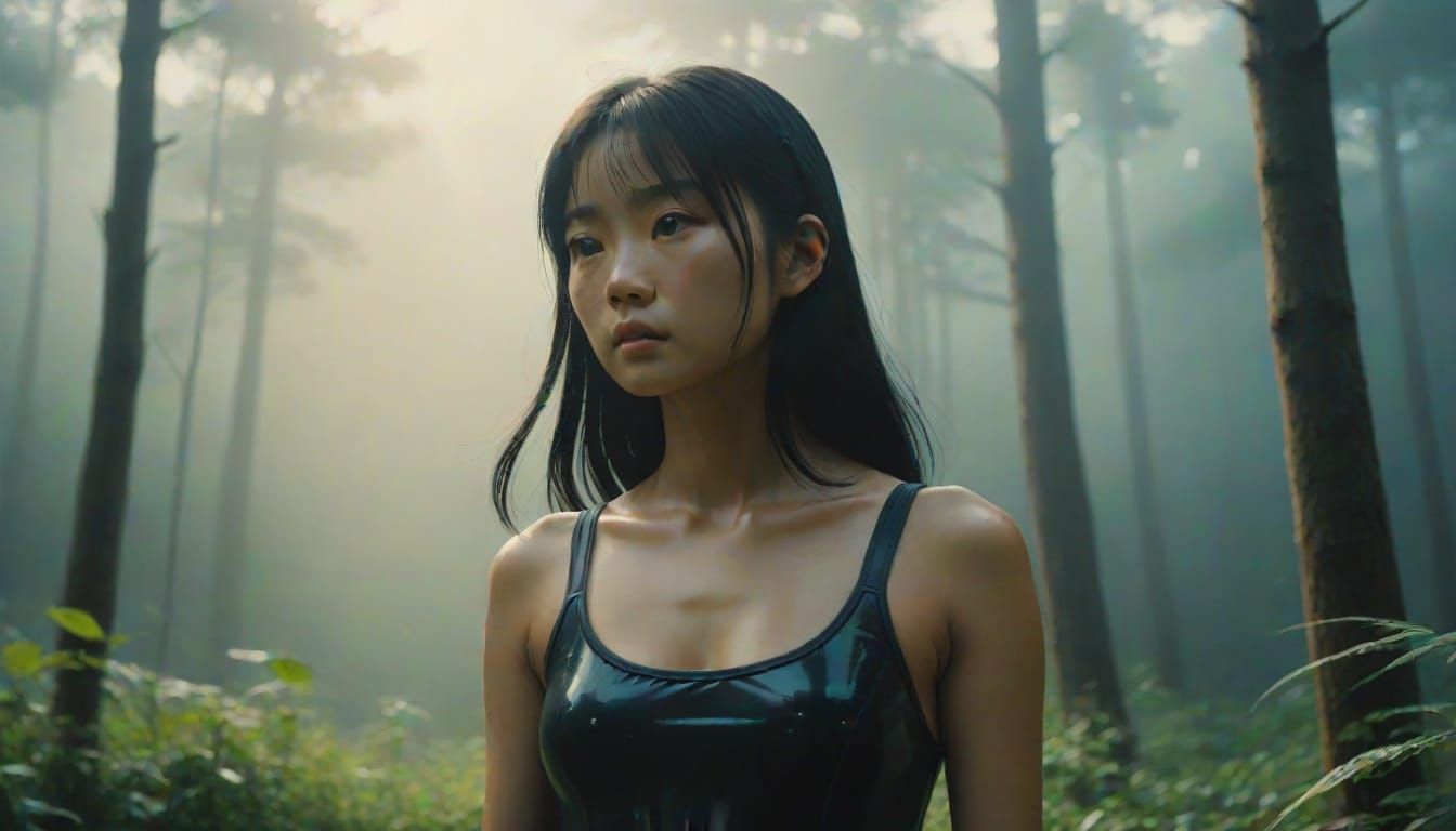 Misty Forest Goddess in Cinematic Style