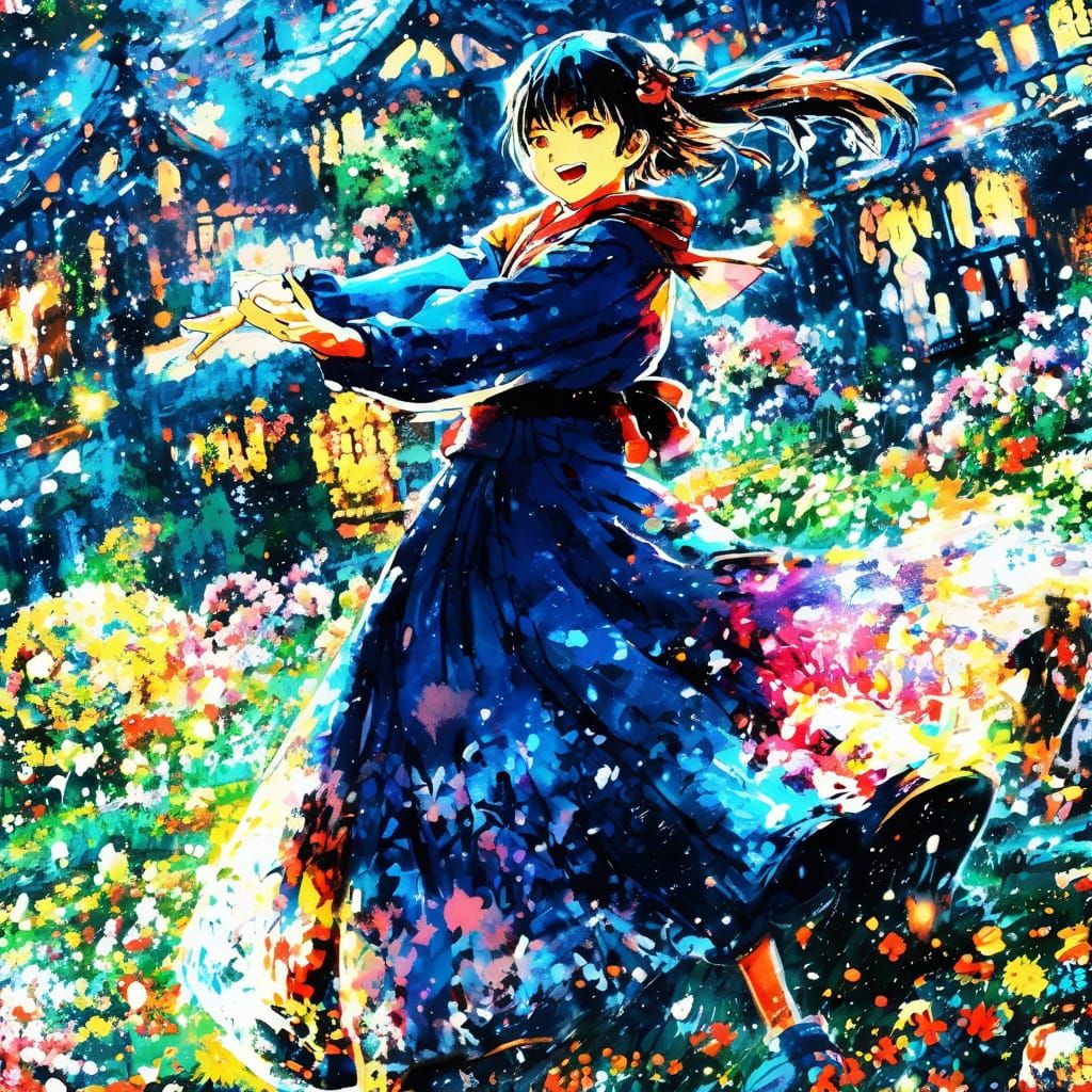 Woman Dancing Under Moonlight in Haunting Graveyard Scene