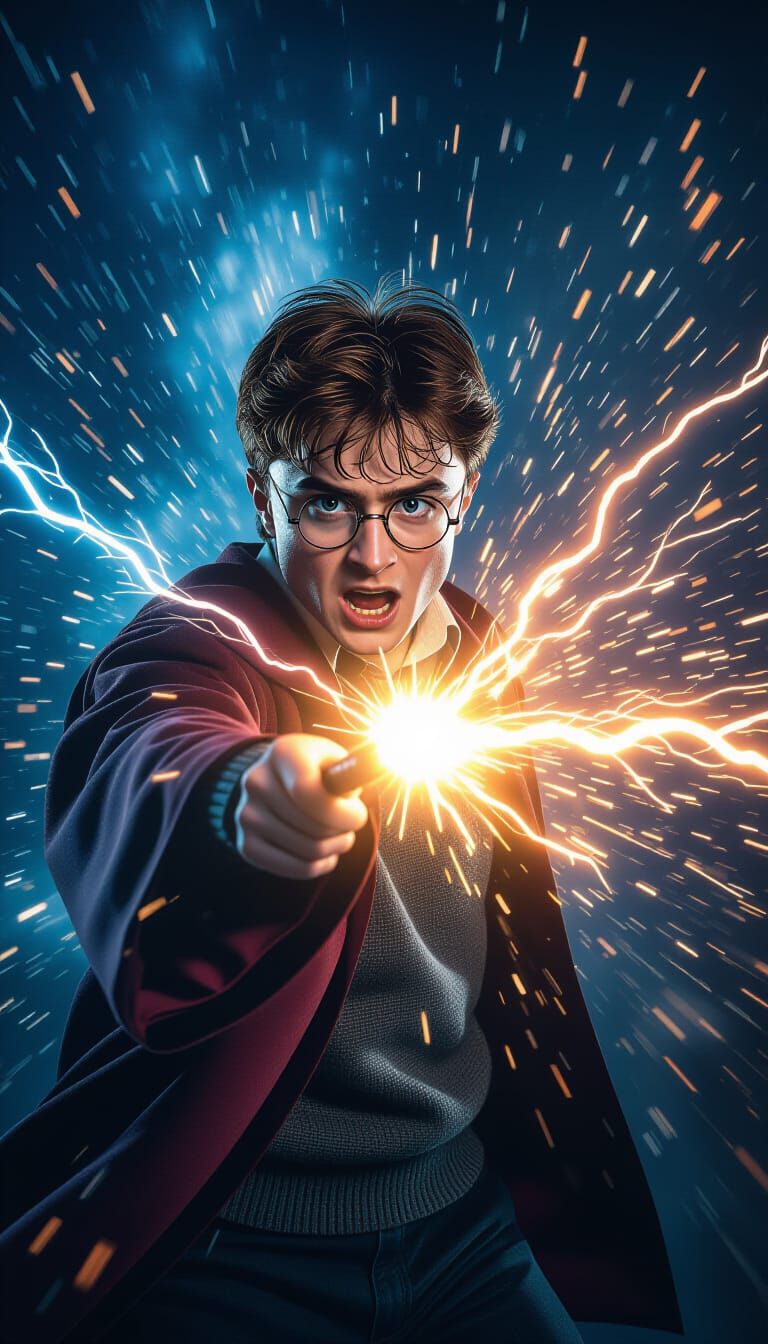 Harry Potter Unleashes Energy: Cinematic Digital Art