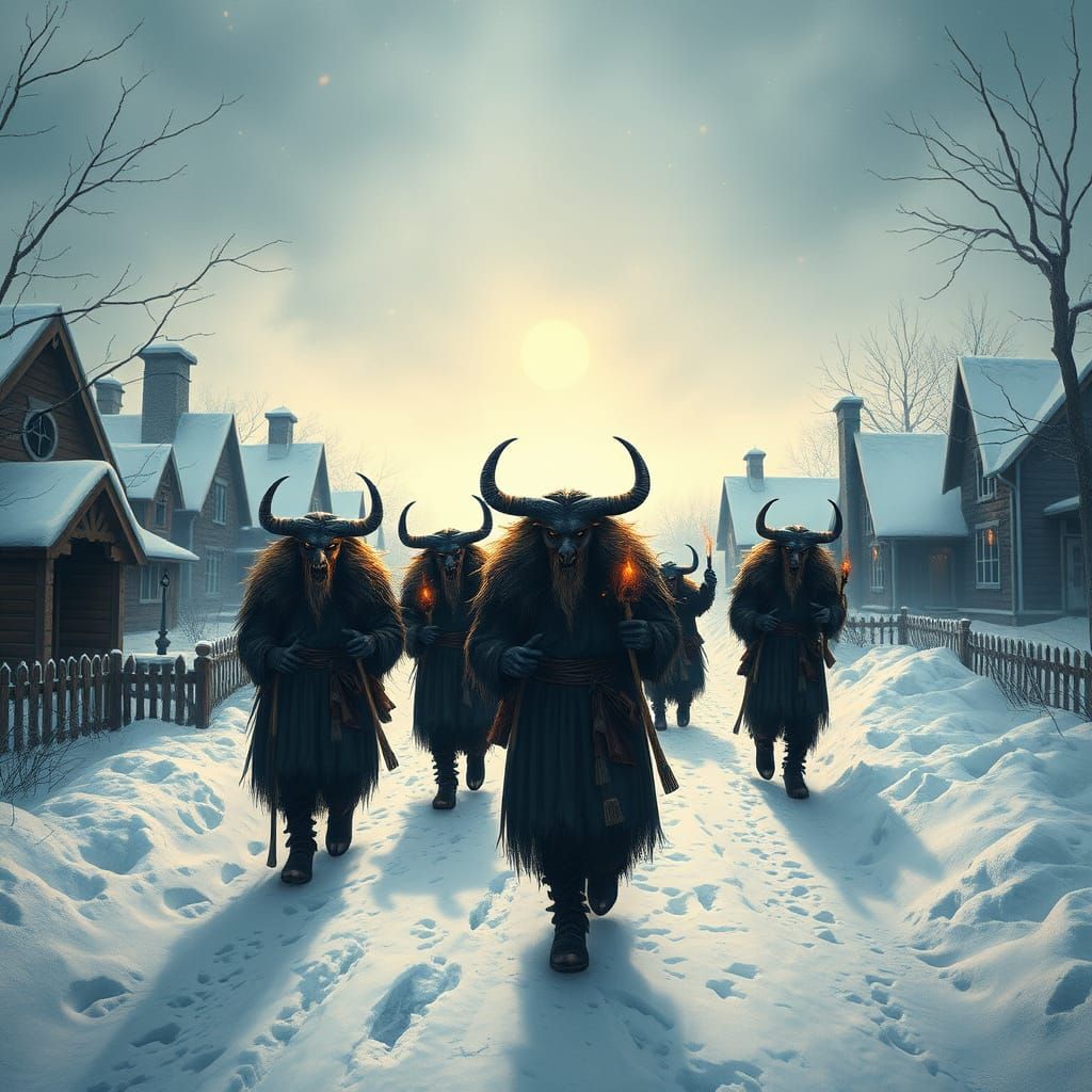 Krampus Carolers Haunt Snowy Village, Awaken Spirits