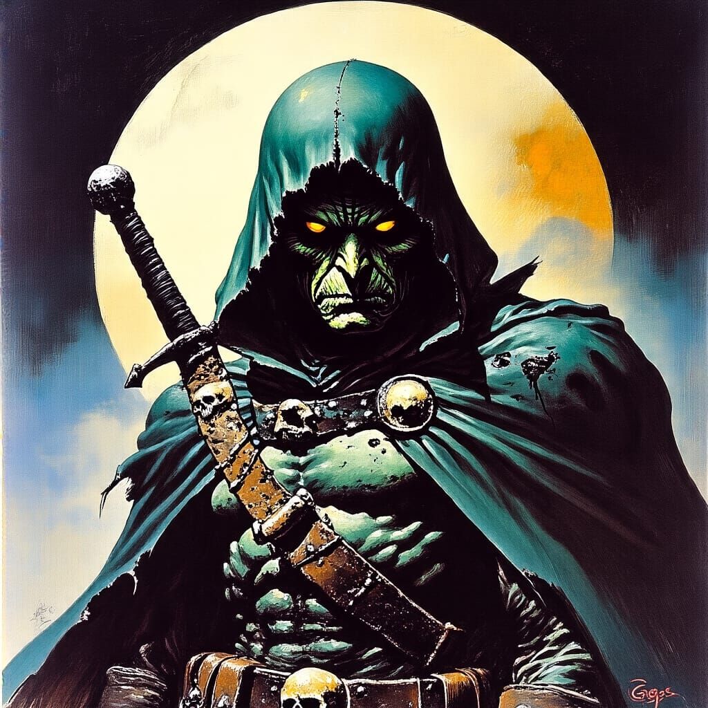 Grimdark Monster Portrait in Horror Style