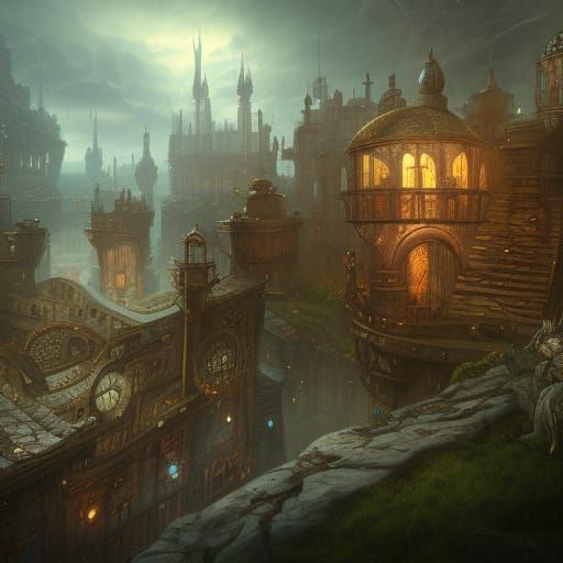 Steampunk Fantasy Prison in Detailed Matte Painting