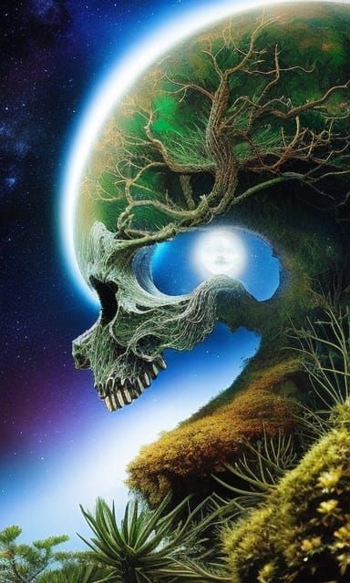 Mythical Skull Stargazing Platform in Sharp Focus