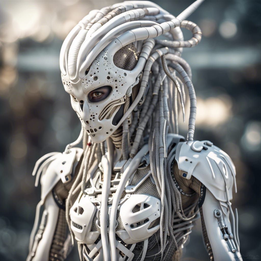 Hyperrealistic Alien-Predator in Openwork Costume