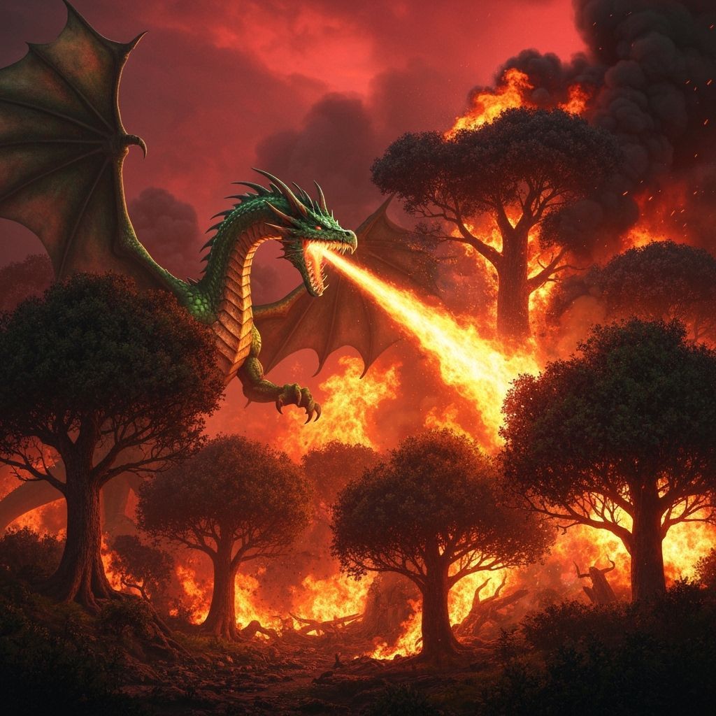 Dragon Breathes Fire, Igniting Forest Blaze