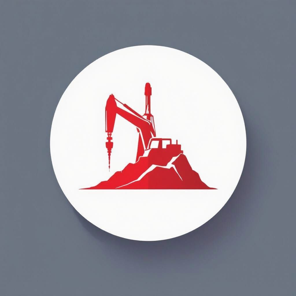 Modern Minimalist Rock Drilling Company Logo