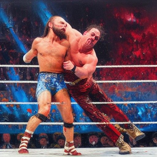 WWE Championship Belt as Oil Painting