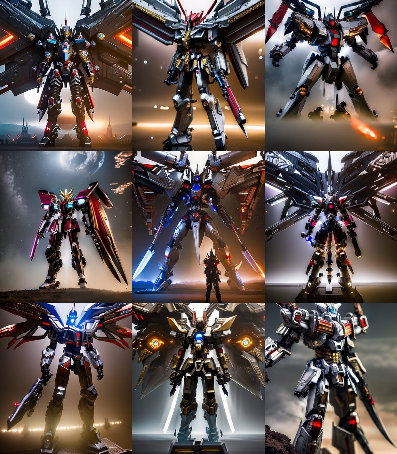 Majestic Mecha Robot Inspired by Escaflowne and Gundam