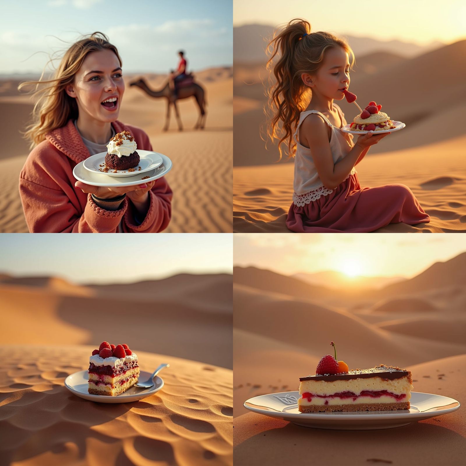 Eating Dessert in the Desert: AI Generated Scene