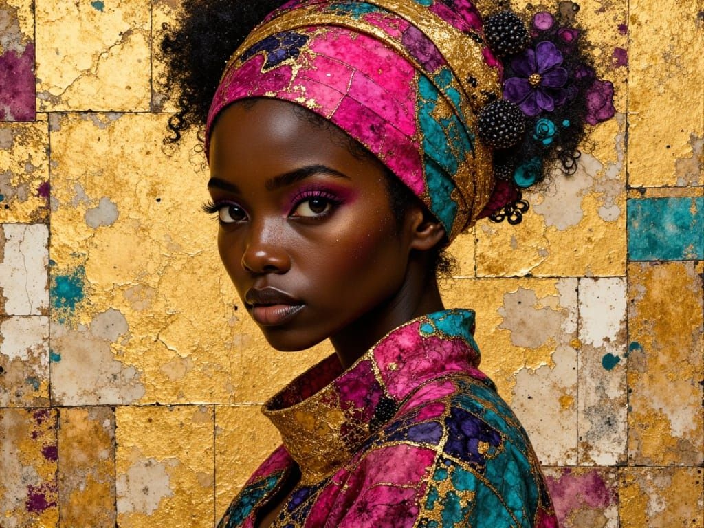 Stylish Woman in Vibrant Silk Scarf