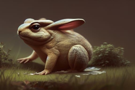 Toad-Bunny Hybrid Animal Illustration