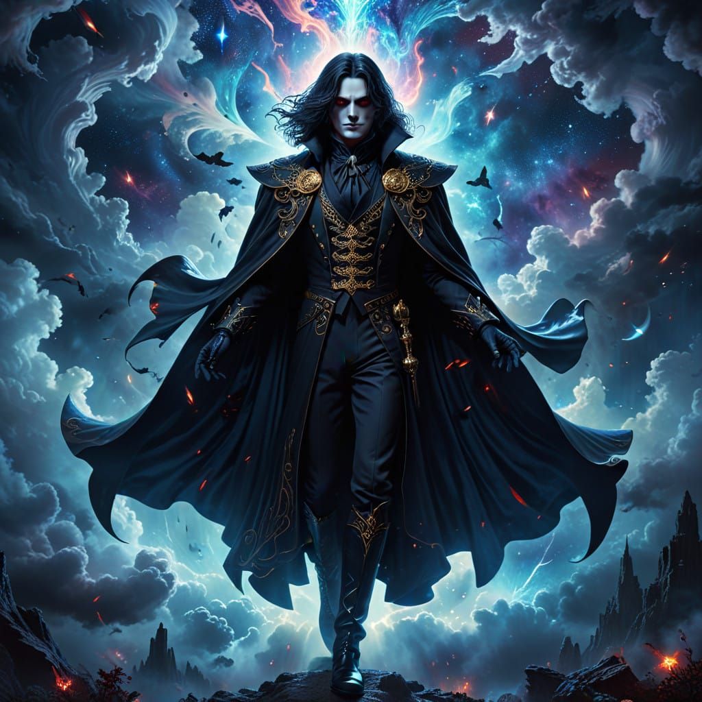 Ethereal Vampire Lord Alucard Ascends into Astral Cosmos