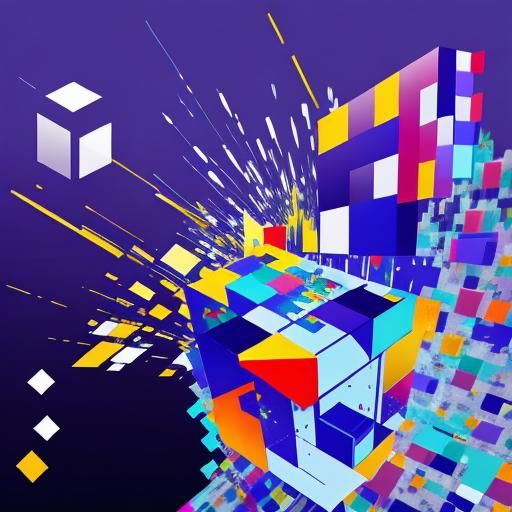 Abstract Geometric Volumes in Vibrant Colors