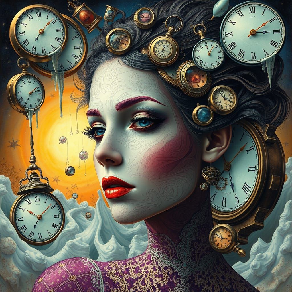 Surreal Dreamscape Portrait in Mixed Styles