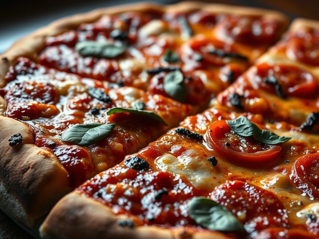 Hyperrealistic Pizza Portrait in Extreme Detail