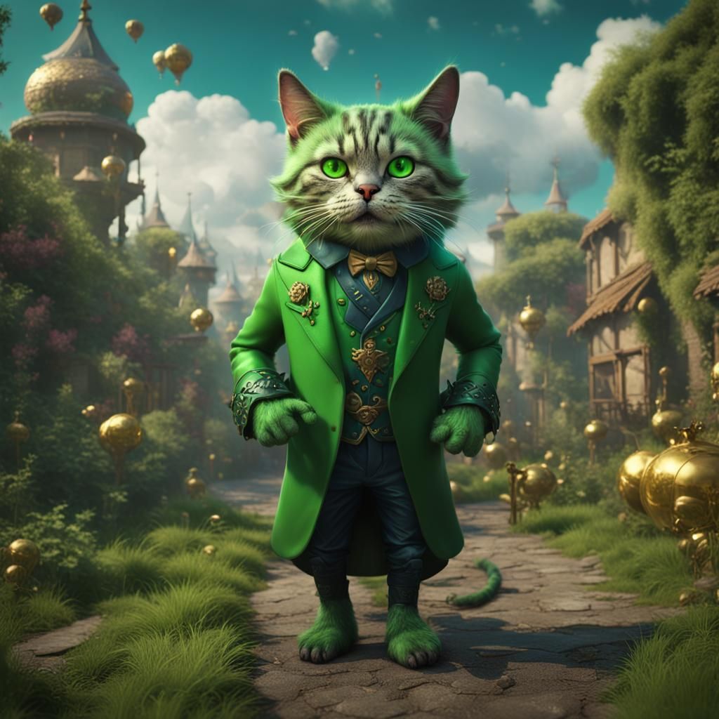 Man in Cat Costume Emitting Green Gas