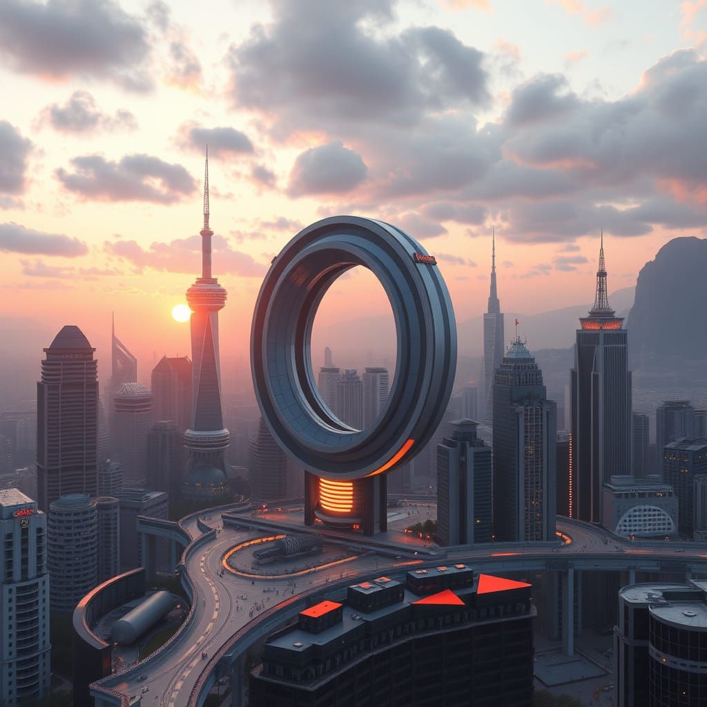 Futuristic Musical Metropolis in the Shape of an Eight