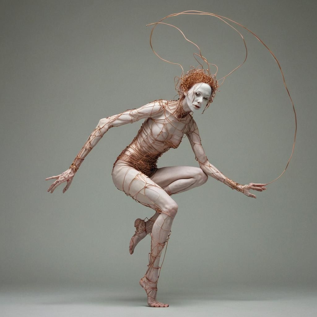 Copper Wire Butoh Dancer of Mythological Energy
