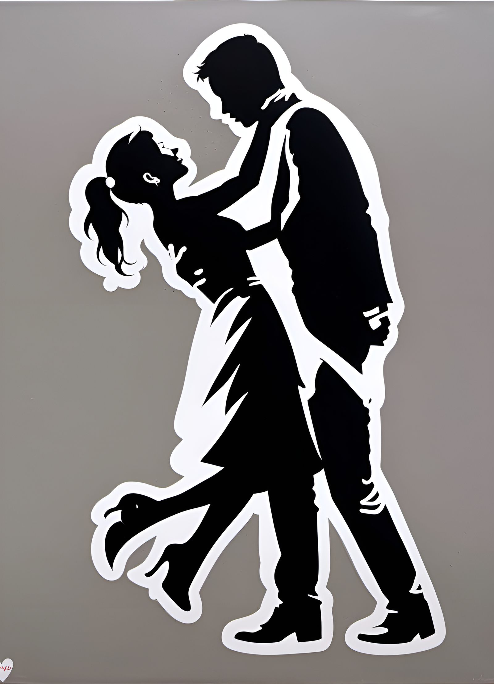 Emotional Dance: Stencil Art in Banksy Style