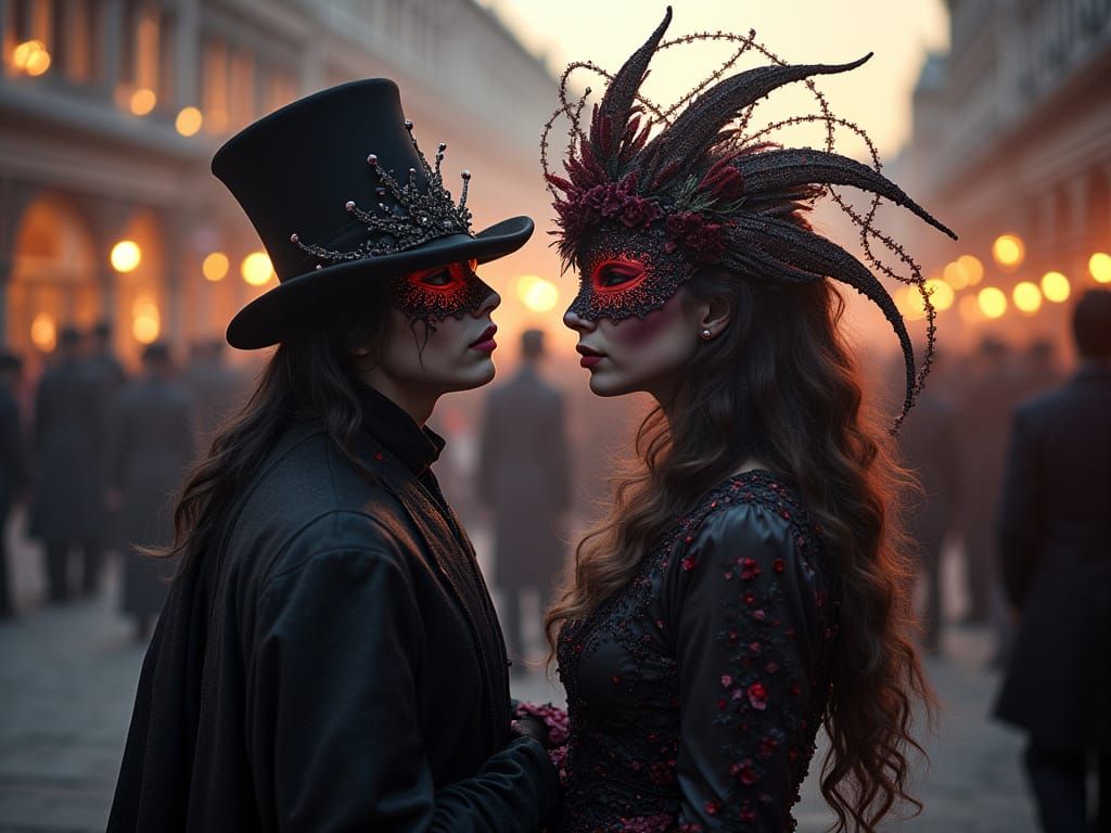 Surreal Venice Carnevale Unfolds in Piazza di San Marco