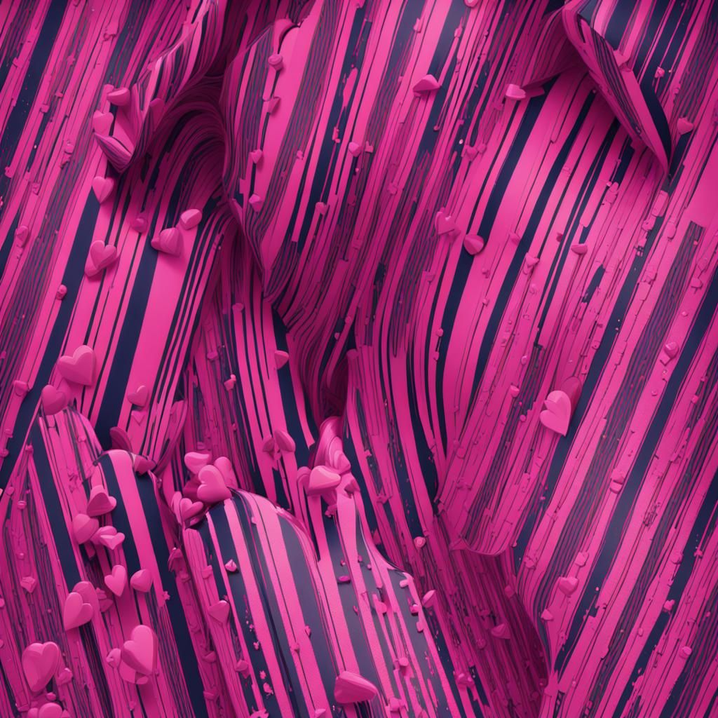 Pink Retro Kitsch Pop Art Heart Design