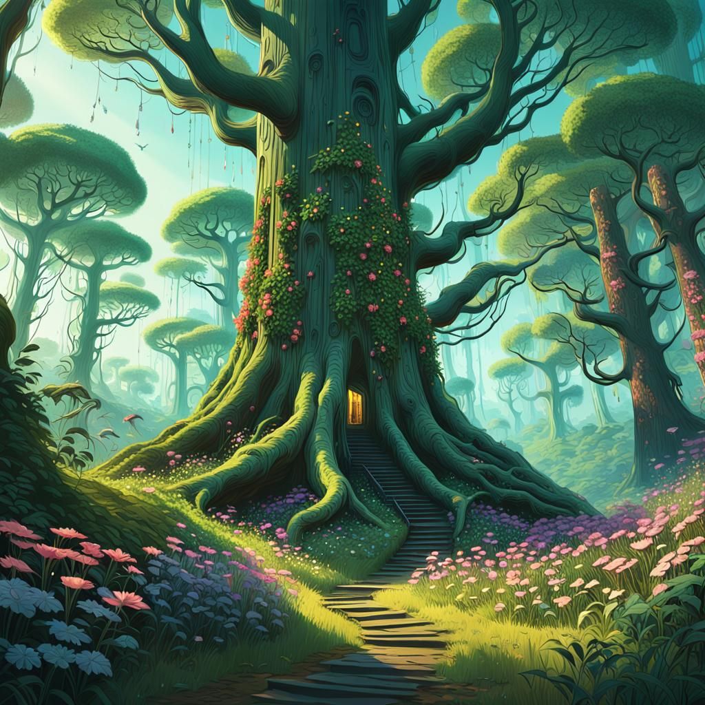 Enchanted Forest: A Fantastical Matte Painting