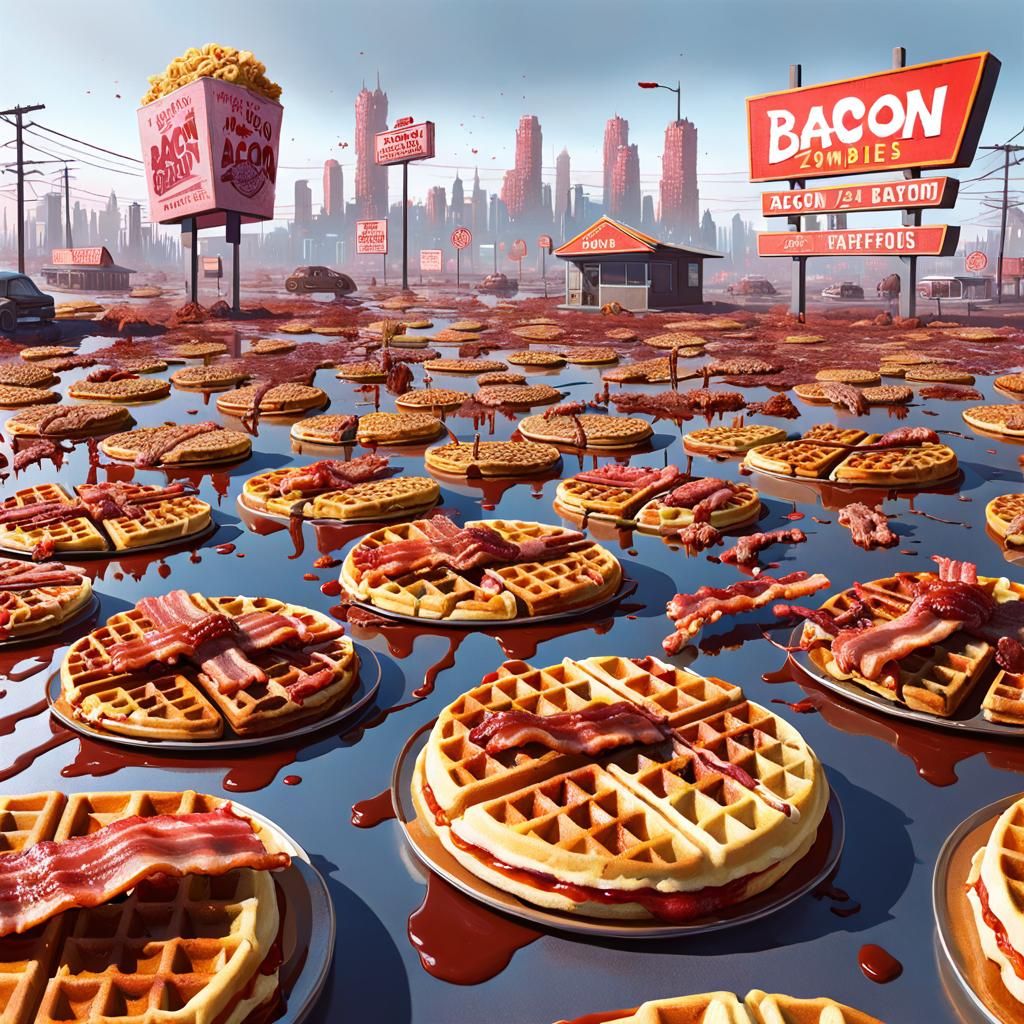Waffle City Bacon Apocalypse by Ismail Inceoglu