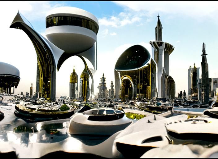 Futuristic Arabic City in Solarpunk Style