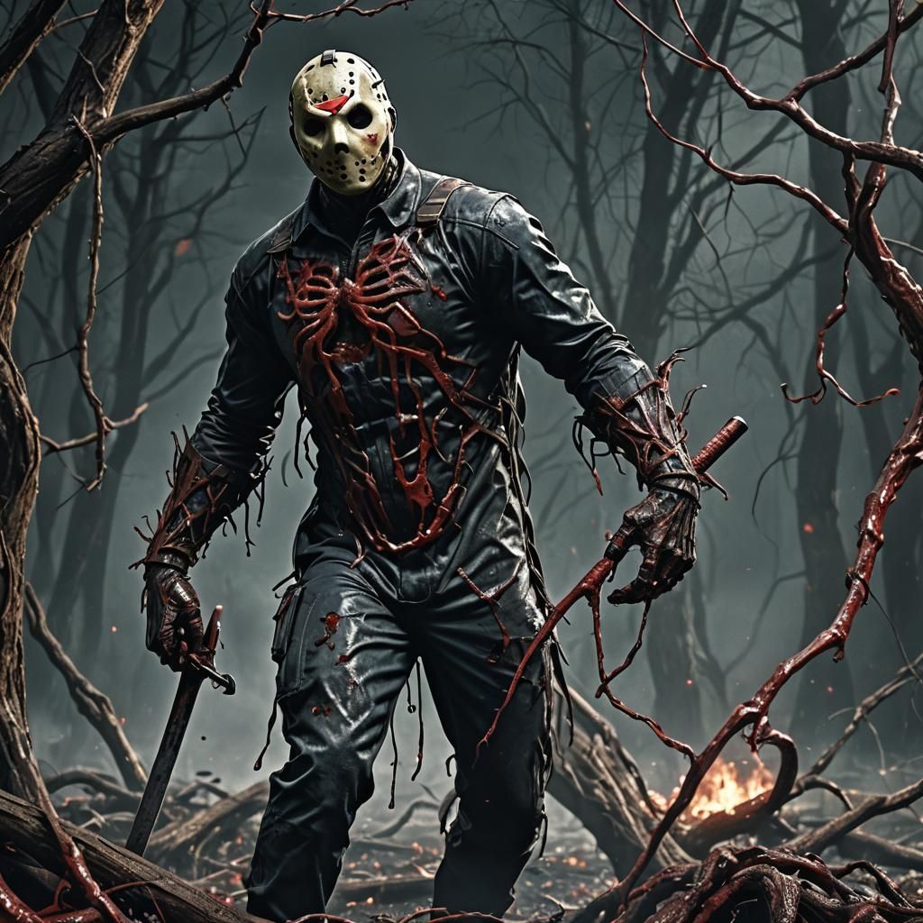 Hyperrealistic Jason Voorhees Carnage Symbiote Fusion