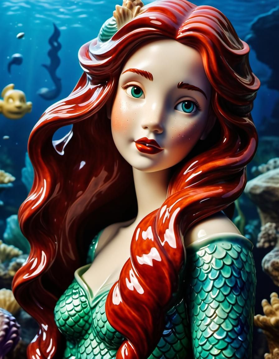 Little Mermaid in Majolica Style