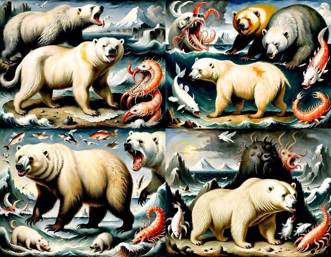 Horrific Mutant Creature in a Lush, Romantic Landscape