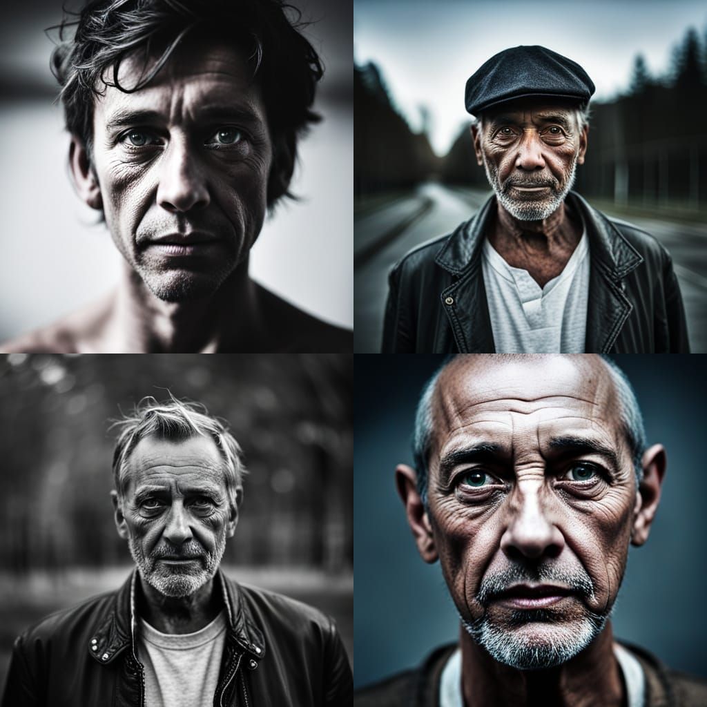 Striking Black and White Close-Up Portrait