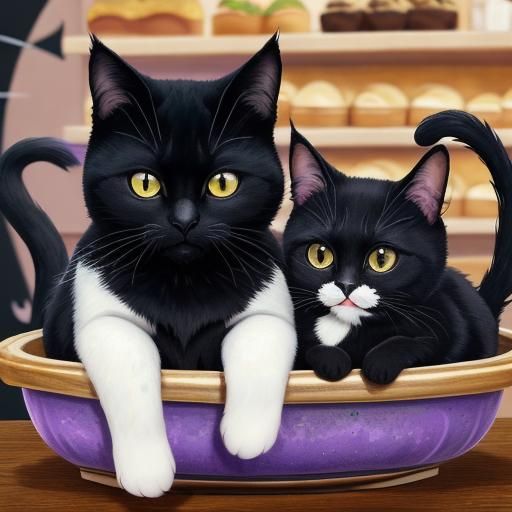 Jiji the Cat in Bakery, Studio Ghibli Style