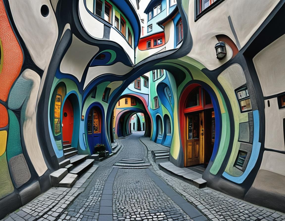 Chromatic Ragnarök Street Inspired by Hundertwasser