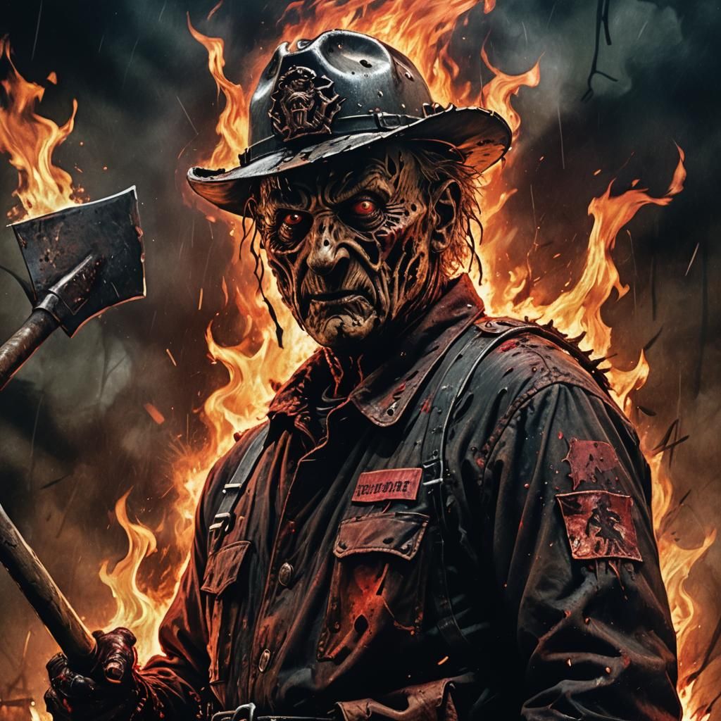 Freddy Krueger as Fireman in Sinister Concept Art