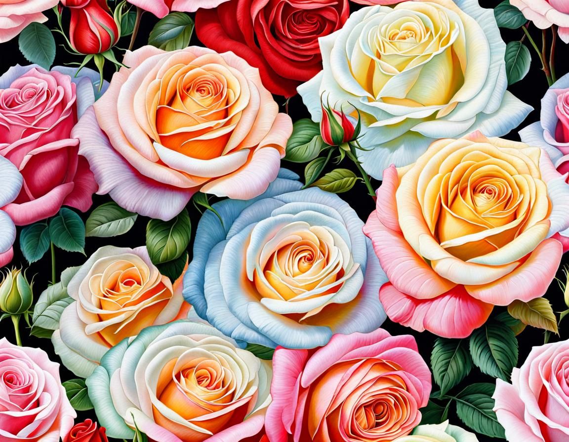 Pastel Roses: Hyperrealistic Aesthetic Masterpiece