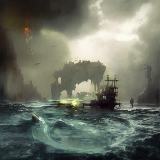 Underwater Pirate Skull Island Shipwreck in 8K