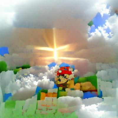 Minecraft Mario in Divine Sunshine