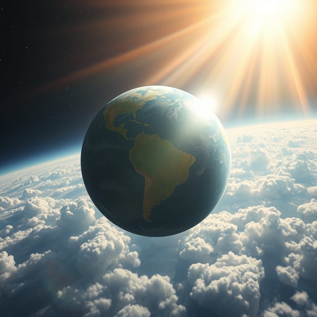 Ethereal Planet Earth Floating in Space