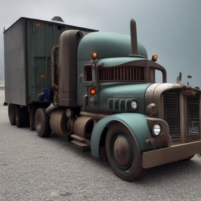 Dieselpunk Semi Truck Digital Rendering