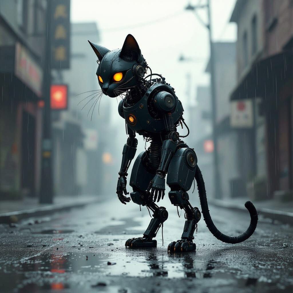 Automaton Cat in Gritty Urban Decay