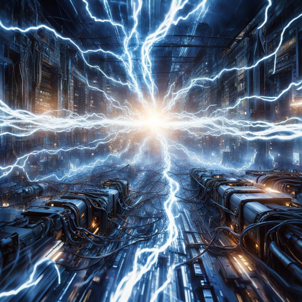 Powerful Electrical Current Arcs in Digital Matte Painting